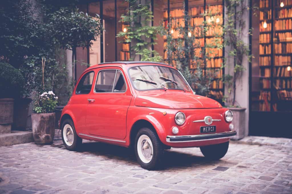 Cute tiny red French car